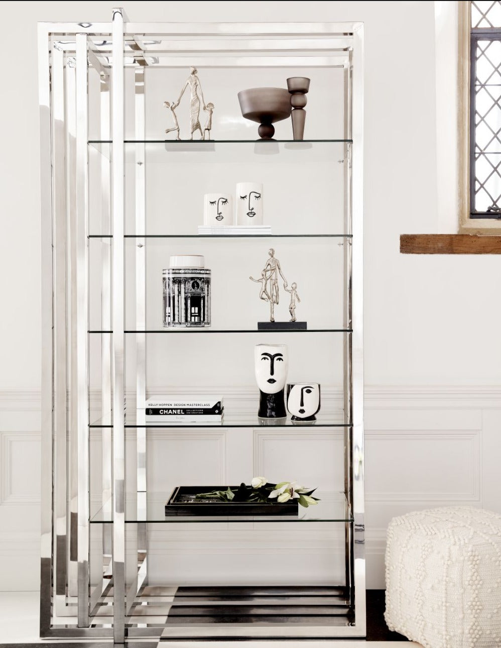 Belgravia Steel Crafted Chrome & Glass Display Unit